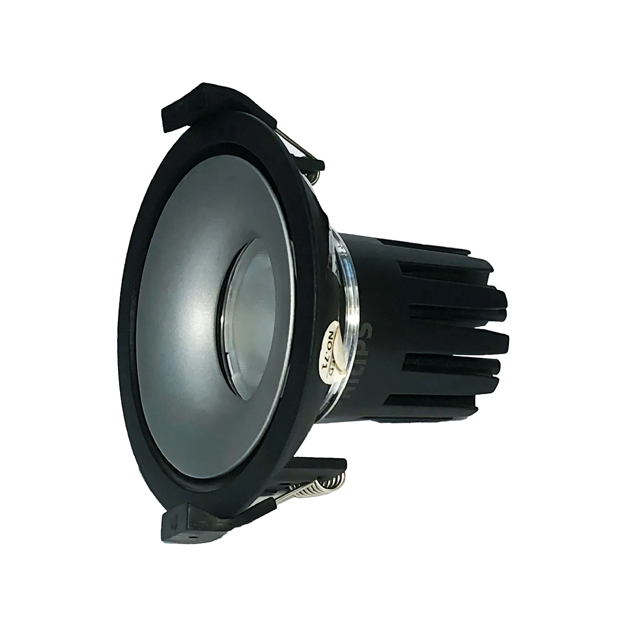 DM202611  Bolor 15 Powered by Philips 15W 1350lm 3000K 24° Engine, 350mA,Black/Silver,Fixed Recessed Round Spotlight,IP20.